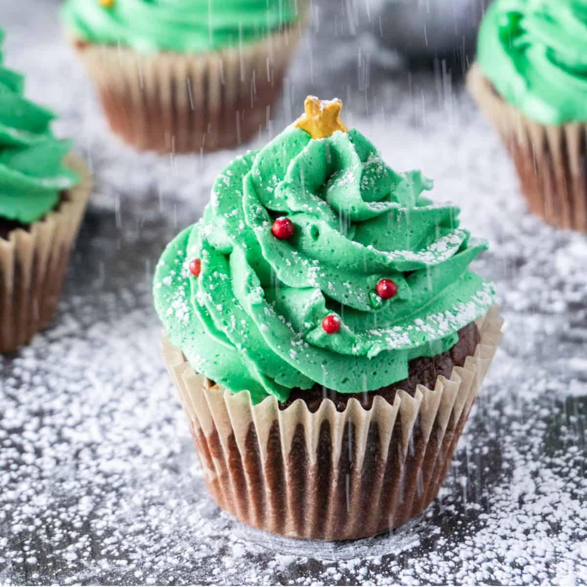 Christmas Tree Cupcake